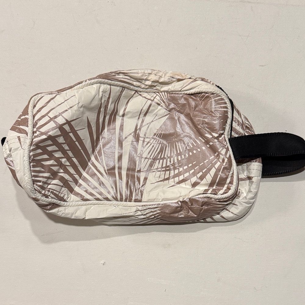 Aloha Island Tropical Palm Cosmetic Bag - Brown and Cream
